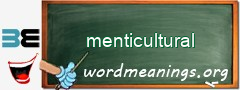 WordMeaning blackboard for menticultural